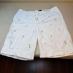 Vintage Polo Ralph Lauren Button Fly Embroidered Cricket Players Shorts 33”